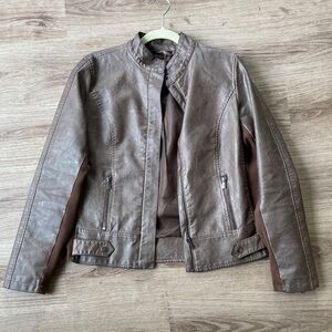 Maurice’s light brown faux leather jacket